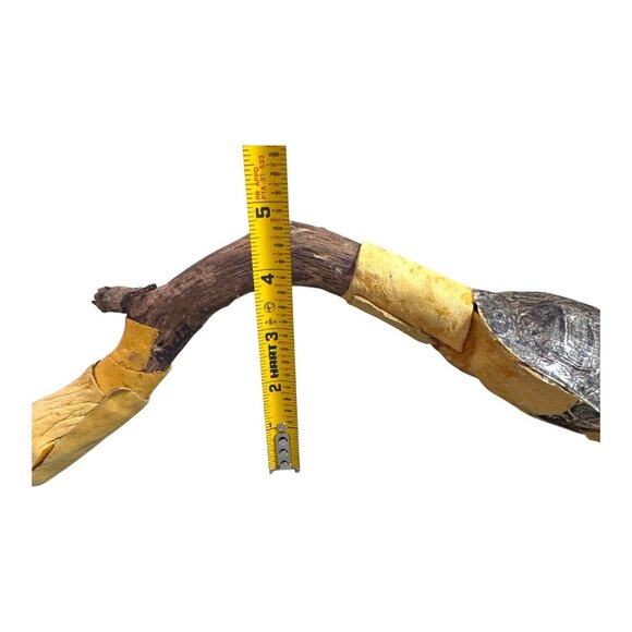 Vintage Native American Signed Handcrafted Driftwood & Turtle Shell Rattle - Picture 6 of 8